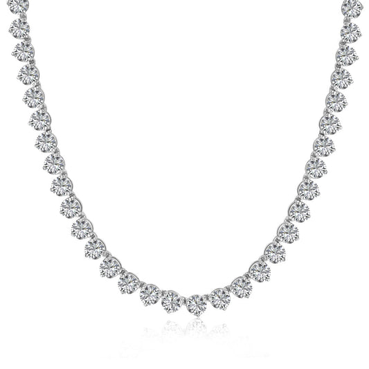 [Clara Jewels]Ornate Heart Cut Tennis Necklace