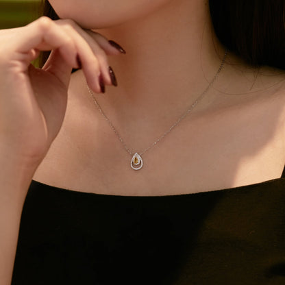 [Clara Jewels]Sparkling Pear Cut Necklace
