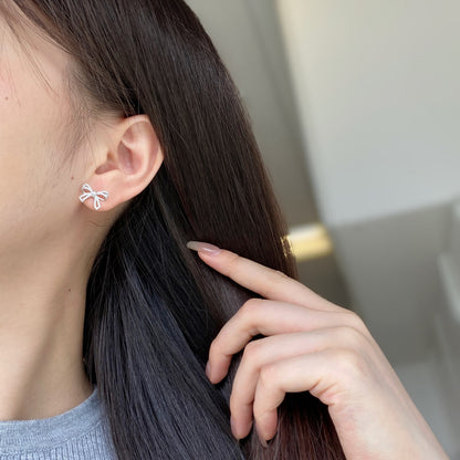 [Clara Jewels]Dainty Bow Shape Earrings