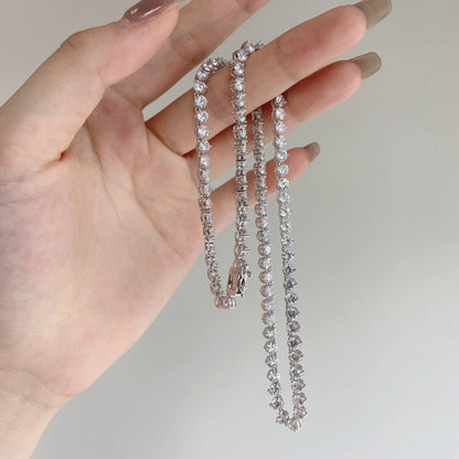 [Clara Jewels]Ornate Heart Cut Tennis Necklace