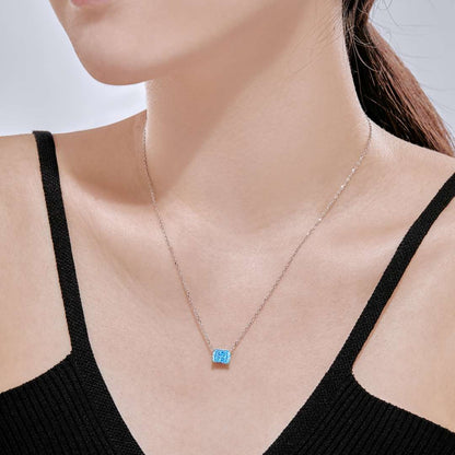 [Clara Jewels]Luxurious Square Shape Colorful Necalack