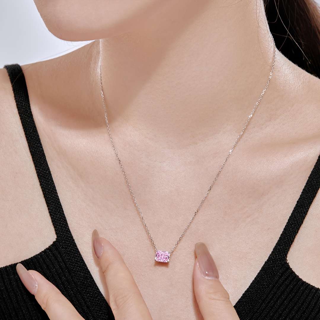 [Clara Jewels]Luxurious Square Shape Colorful Necalack