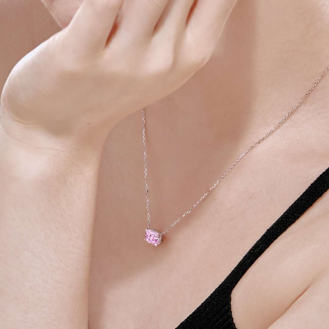 [Clara Jewels]Luxurious Square Shape Colorful Necalack