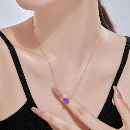 [Clara Jewels]Luxurious Square Shape Colorful Necalack