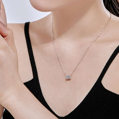 [Clara Jewels]Luxurious Square Shape Colorful Necalack