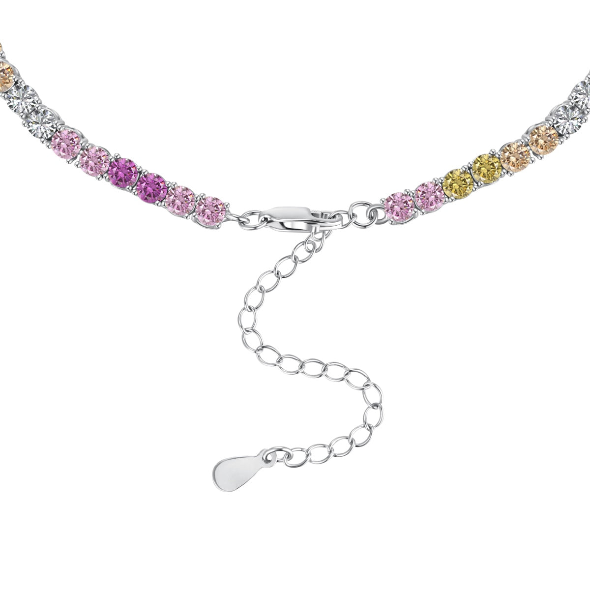 [Clara Jewels]Delicate Colorful Tennis Necklace