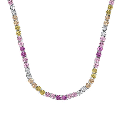 [Clara Jewels]Delicate Colorful Tennis Necklace