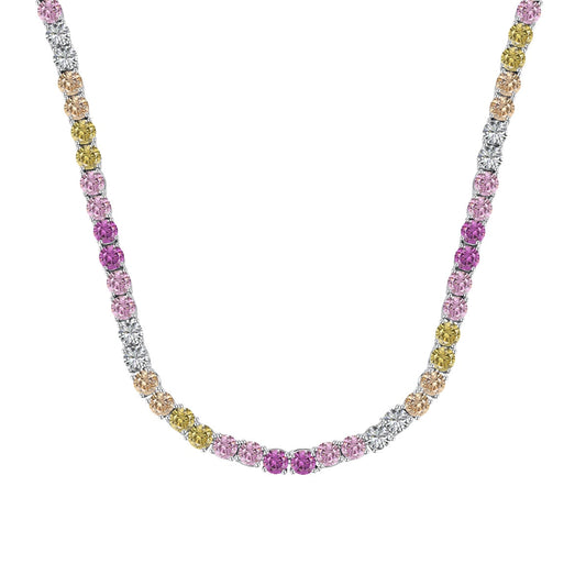[Clara Jewels]Delicate Colorful Tennis Necklace