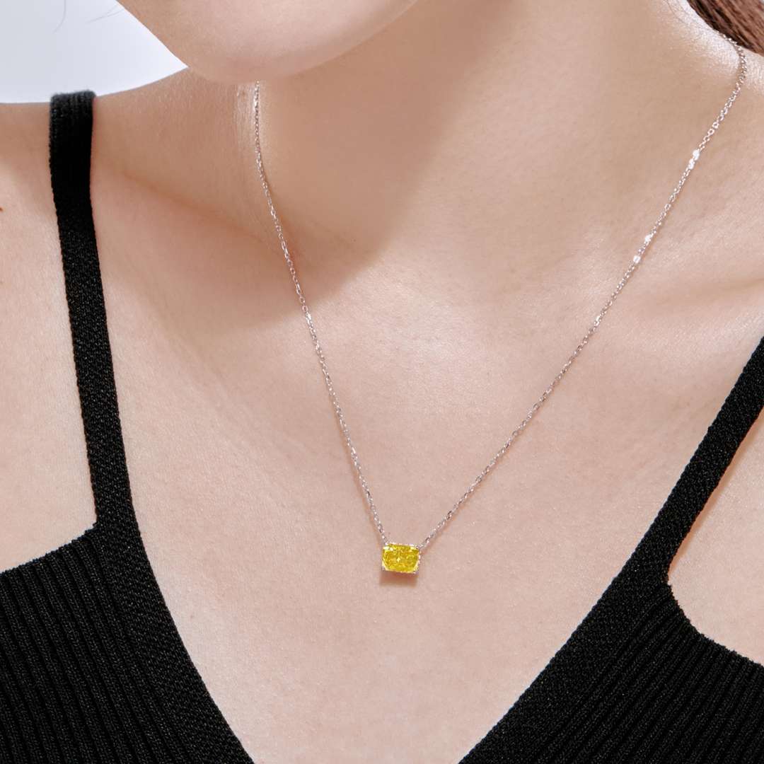 [Clara Jewels]Luxurious Square Shape Colorful Necalack