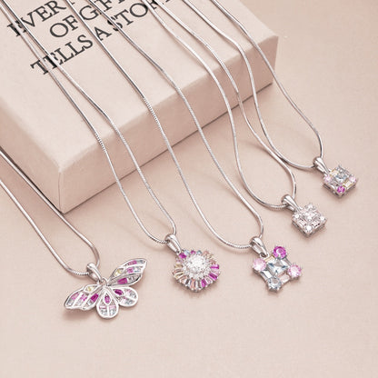 [Clara Jewels]Charming Flower Colorful Necklace