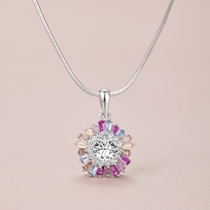 [Clara Jewels]Charming Flower Colorful Necklace