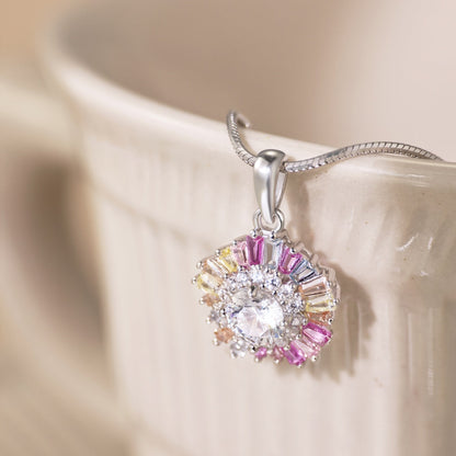 [Clara Jewels]Charming Flower Colorful Necklace