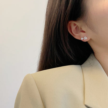 [Clara Jewels]Double Heart-Shape Classic Princess Style Earrings