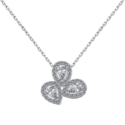 [Clara Jewels]Elegant Flower Shape Pear Cut Necklace