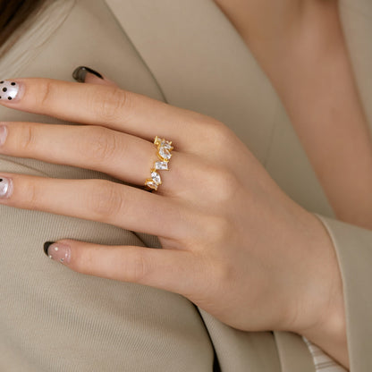 [Clara Jewels]Delicate Multi Cut Ring