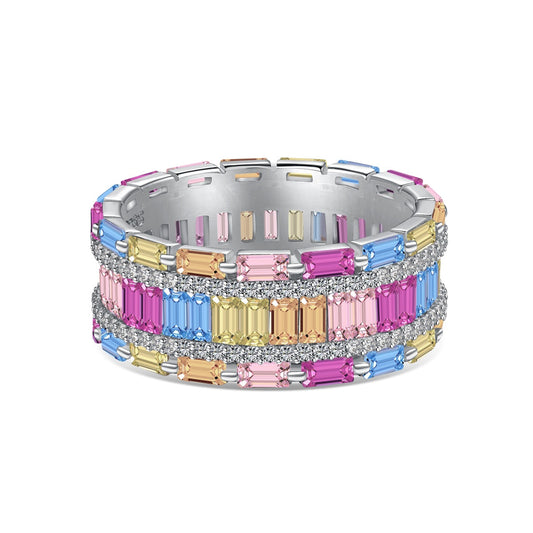 [Clara Jewels]Dazzling Colorful Radiant Cut Party Ring