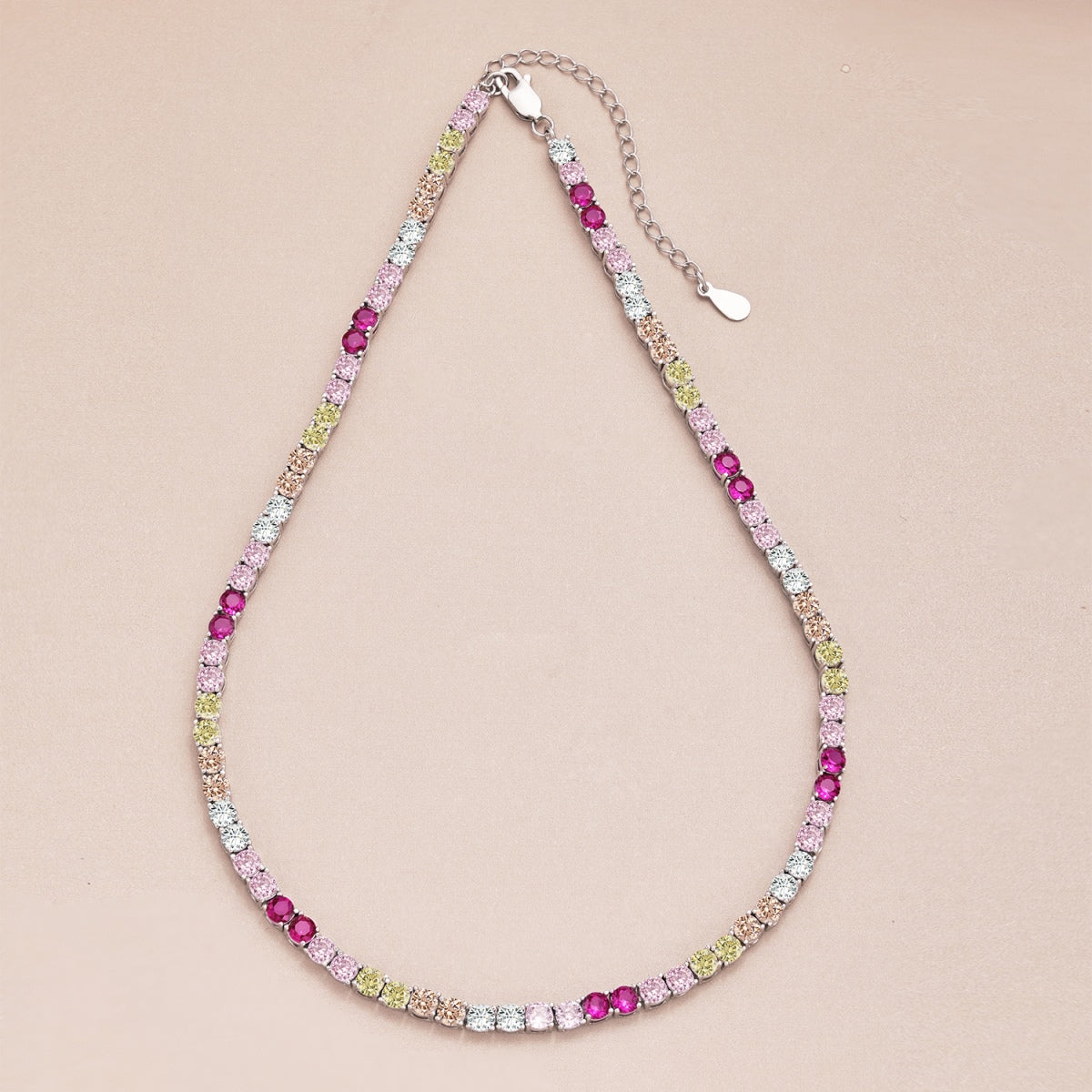[Clara Jewels]Delicate Colorful Tennis Necklace