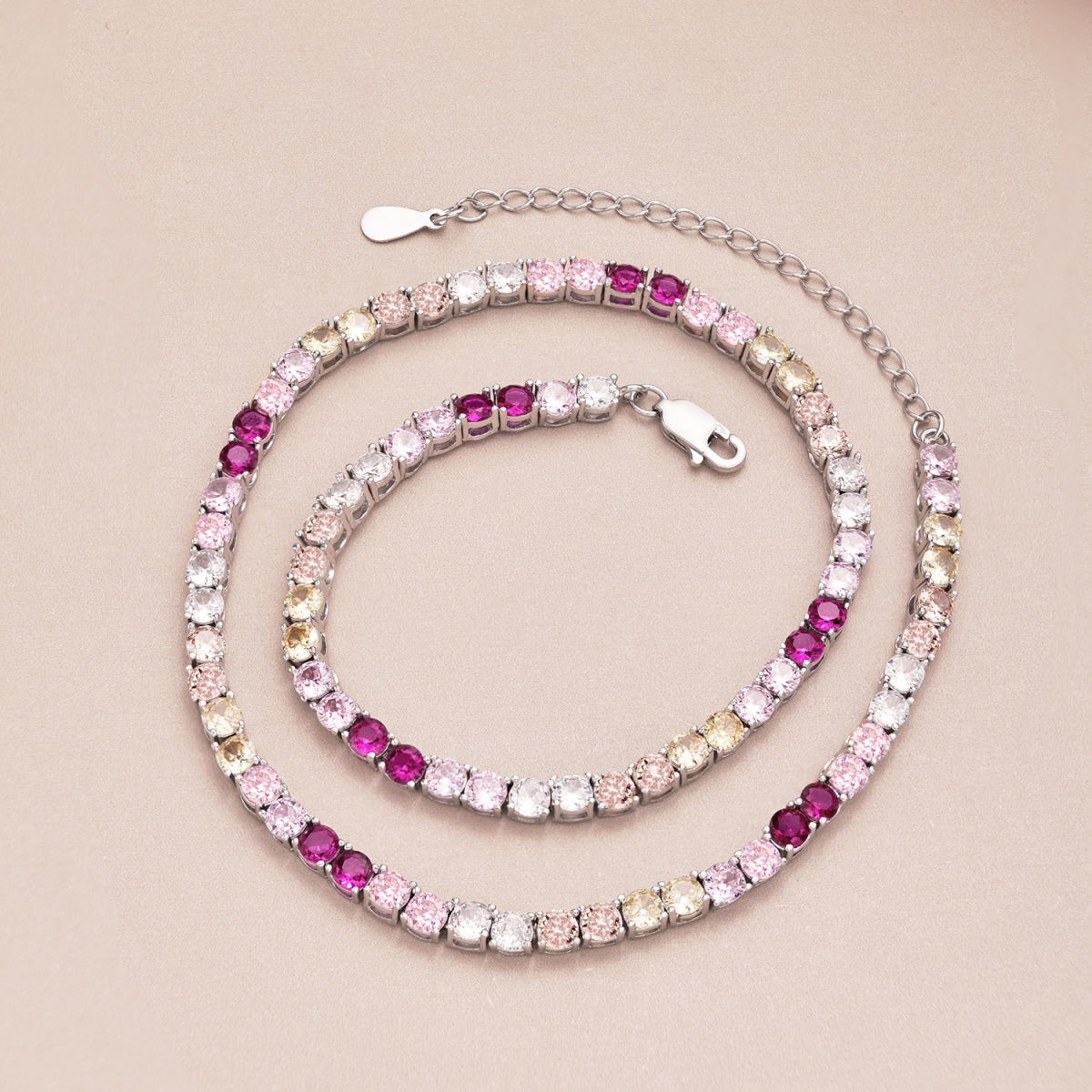 [Clara Jewels]Delicate Colorful Tennis Necklace