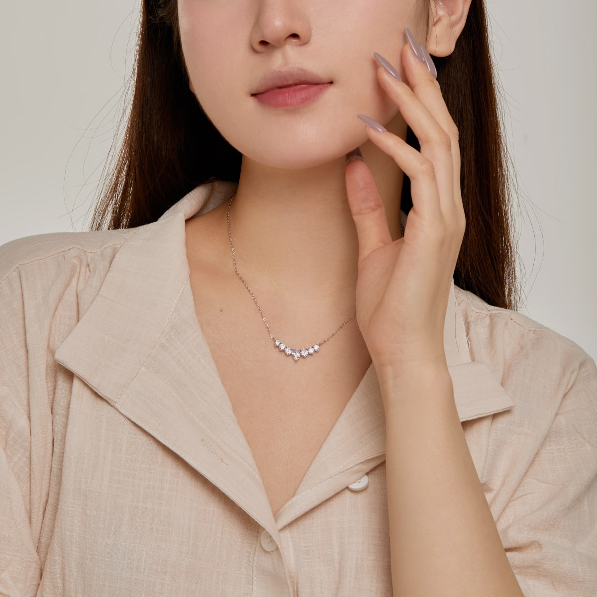 [Clara Jewels]Dainty Colorful Heart Necklace