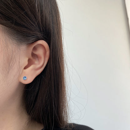 [Clara Jewels]Sparkling Colorful Round Shape Earrings