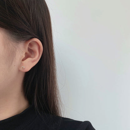 [Clara Jewels]Sparkling Colorful Round Shape Earrings