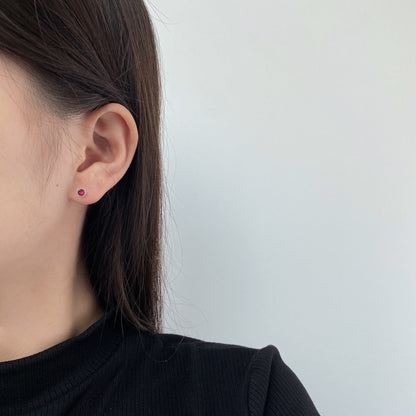 [Clara Jewels]Sparkling Colorful Round Shape Earrings