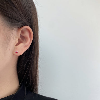 [Clara Jewels]Sparkling Colorful Round Shape Earrings