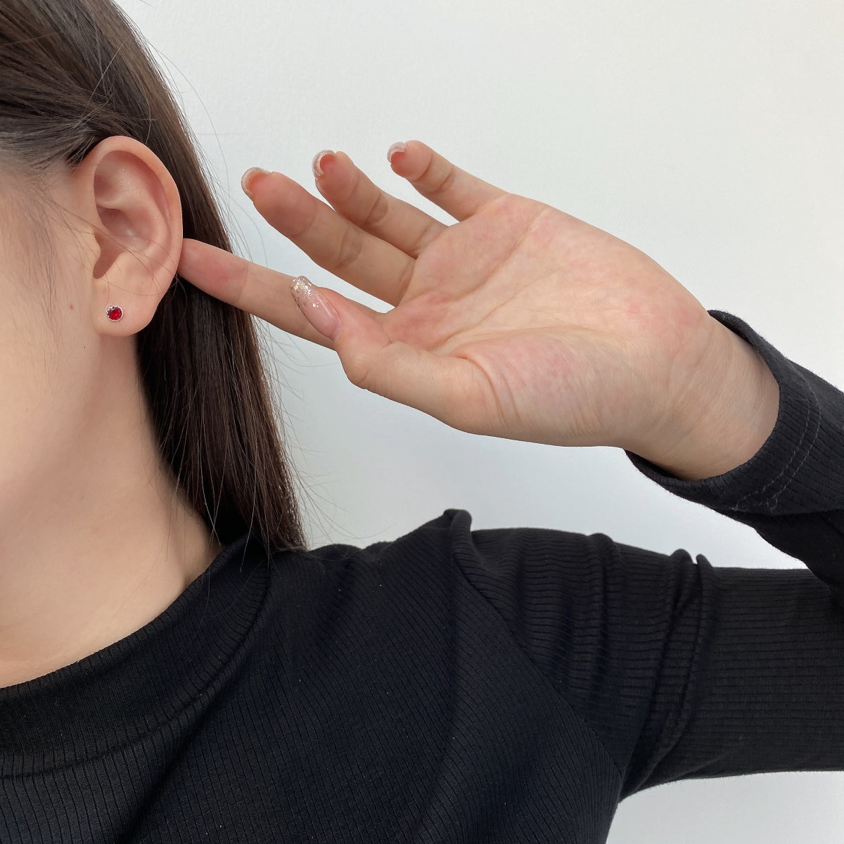 [Clara Jewels]Sparkling Colorful Round Shape Earrings