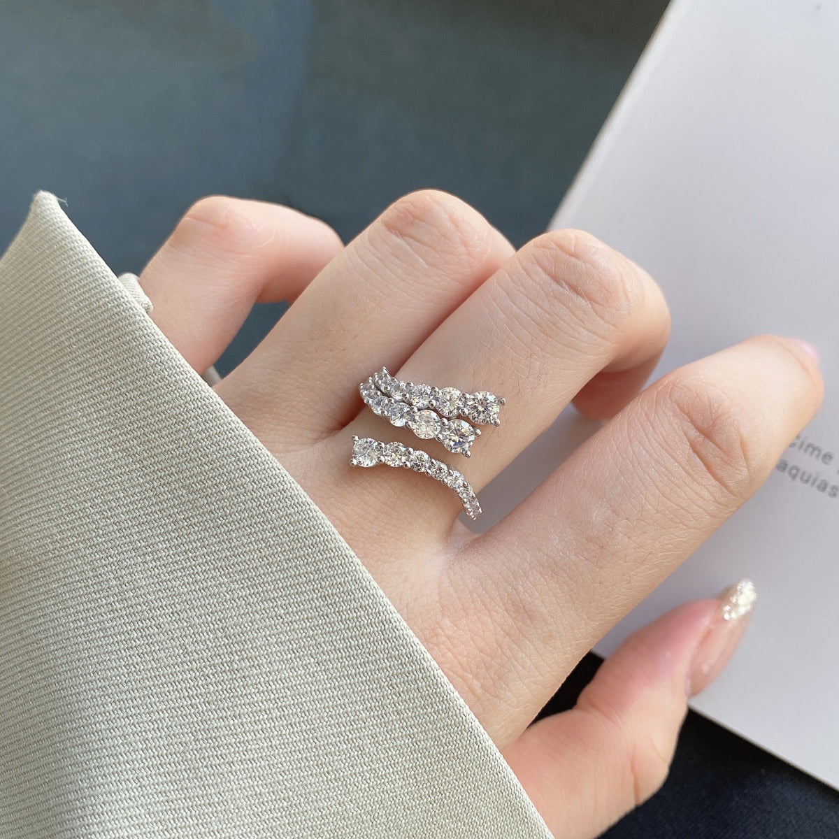 [Clara Jewels]Unique Vivid Snake Shape Daily Ring