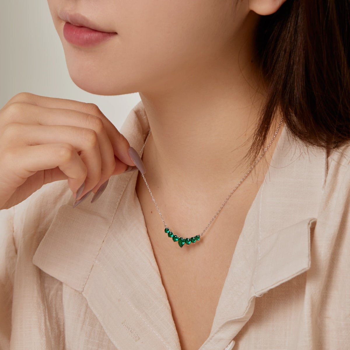 [Clara Jewels]Dainty Colorful Heart Necklace