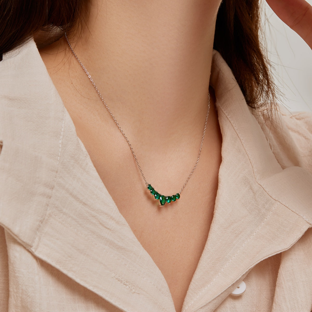 [Clara Jewels]Dainty Colorful Heart Necklace
