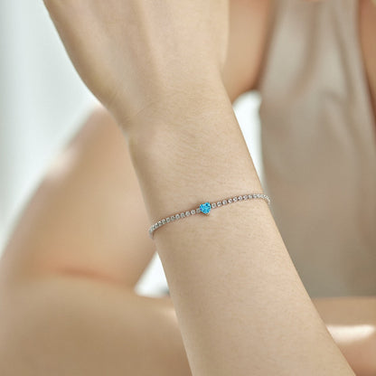 [Clara Jewels]0.5 Carat Elegant Romantic Heart Shape Lover Bracelet