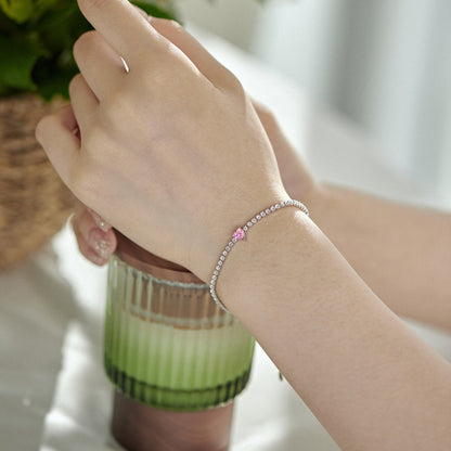 [Clara Jewels]0.5 Carat Elegant Romantic Heart Shape Lover Bracelet