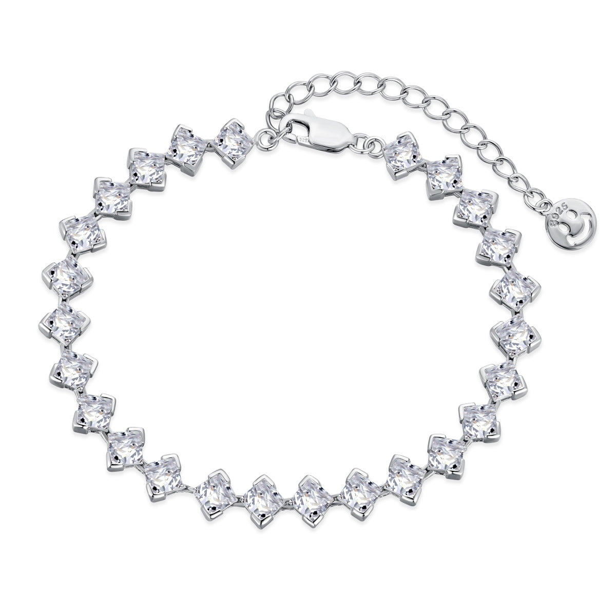 [Clara Jewels]0.5 Carat Ornate Princess Cut Daily Bracelet