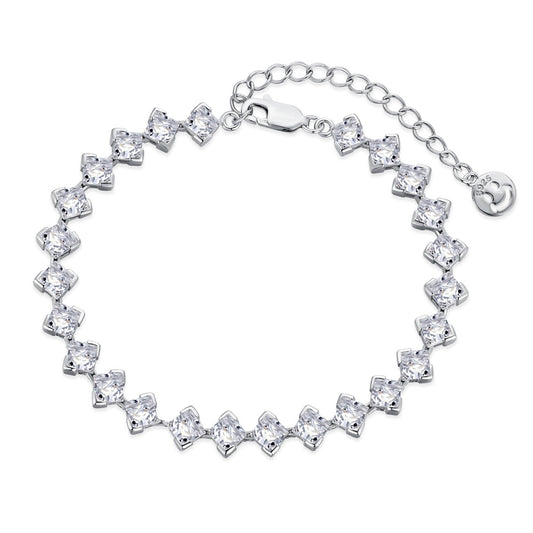 [Clara Jewels]0.5 Carat Ornate Princess Cut Daily Bracelet