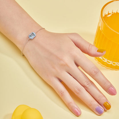 [Clara Jewels]2.0 Carat Sparkling Colorful Emerald Cut Daily Bracelet