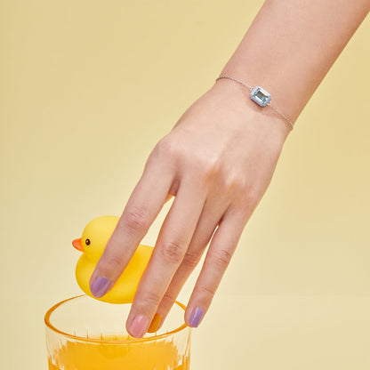 [Clara Jewels]2.0 Carat Sparkling Colorful Emerald Cut Daily Bracelet