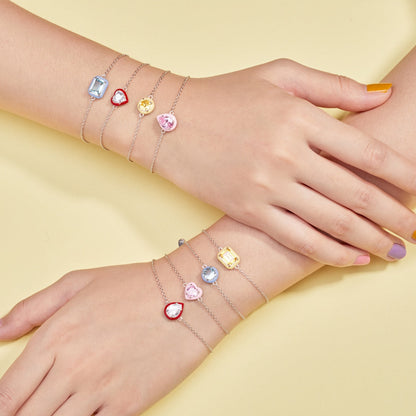 [Clara Jewels]2.0 Carat Sparkling Colorful Emerald Cut Daily Bracelet