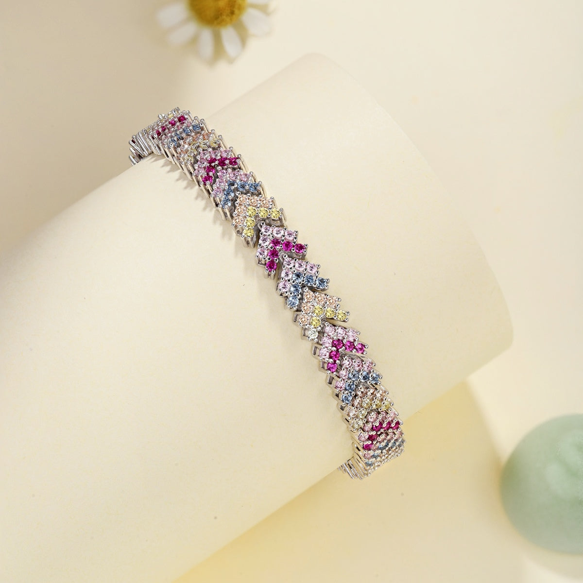 [Clara Jewels]Ornate Sparkling Round Cut Party Bracelet