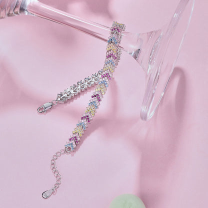[Clara Jewels]Ornate Sparkling Round Cut Party Bracelet