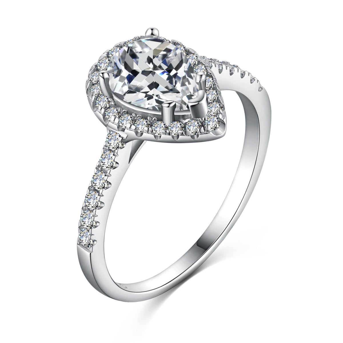 [Clara Jewels]1.0 Carat Luxurious Resplendent Water Drop Shape Wedding Ring