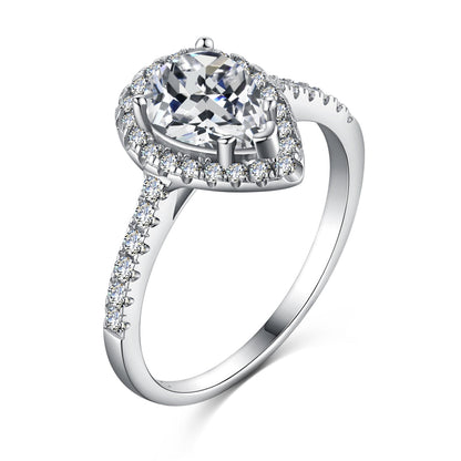 [Clara Jewels]1.0 Carat Luxurious Resplendent Water Drop Shape Wedding Ring