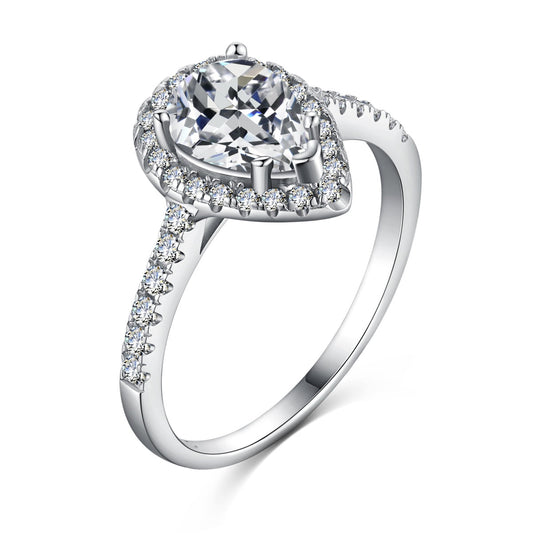 [Clara Jewels]1.0 Carat Luxurious Resplendent Water Drop Shape Wedding Ring