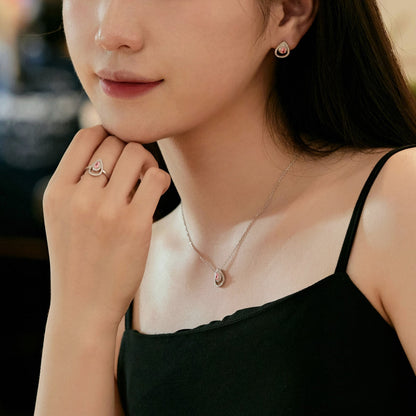 [Clara Jewels]Sparkling Pear Cut Necklace