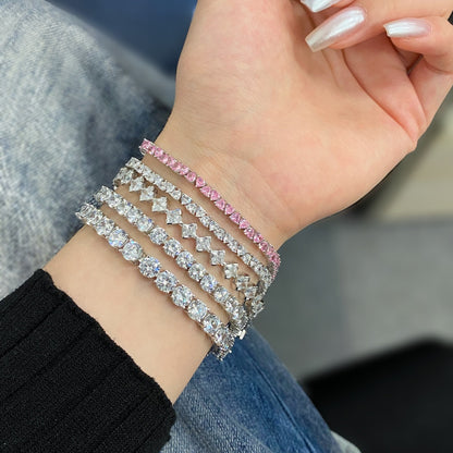 [Clara Jewels]0.5 Carat Ornate Princess Cut Daily Bracelet