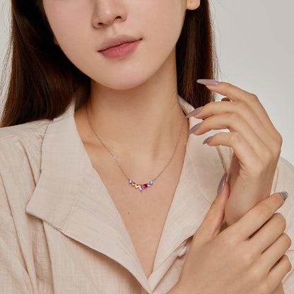 [Clara Jewels]Dainty Colorful Heart Necklace