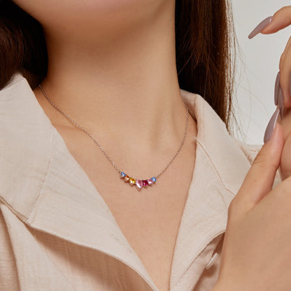 [Clara Jewels]Dainty Colorful Heart Necklace