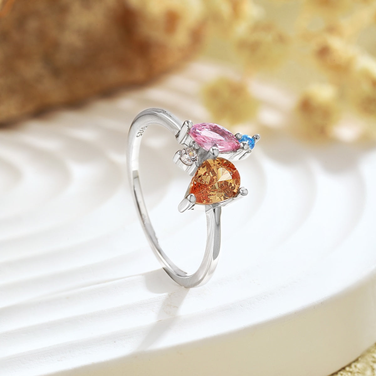 [Clara Jewels]Radiant Colorful Multi Cut Daily Ring