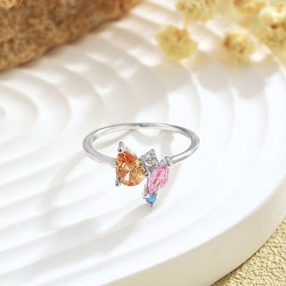[Clara Jewels]Radiant Colorful Multi Cut Daily Ring
