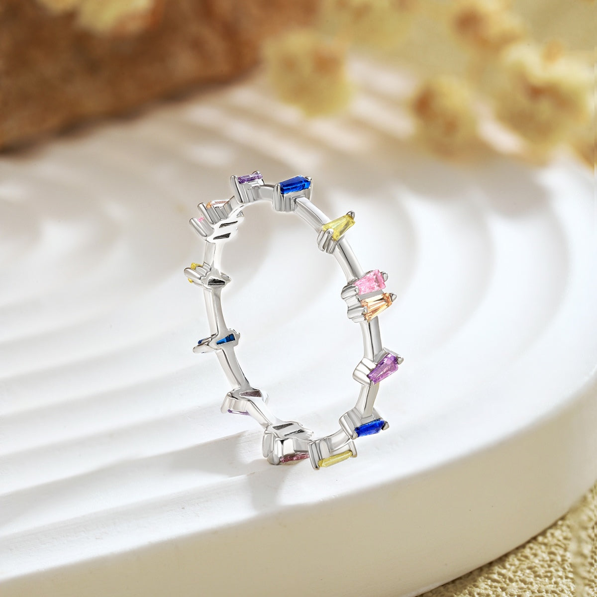[Clara Jewels]Unique Trapezoid Cut Daily Ring